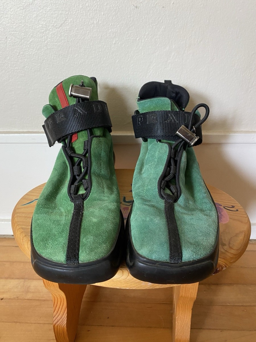 Rare F/W 1999 Prada Green Suede Ankle Boot Sneakers NWOT | eBay