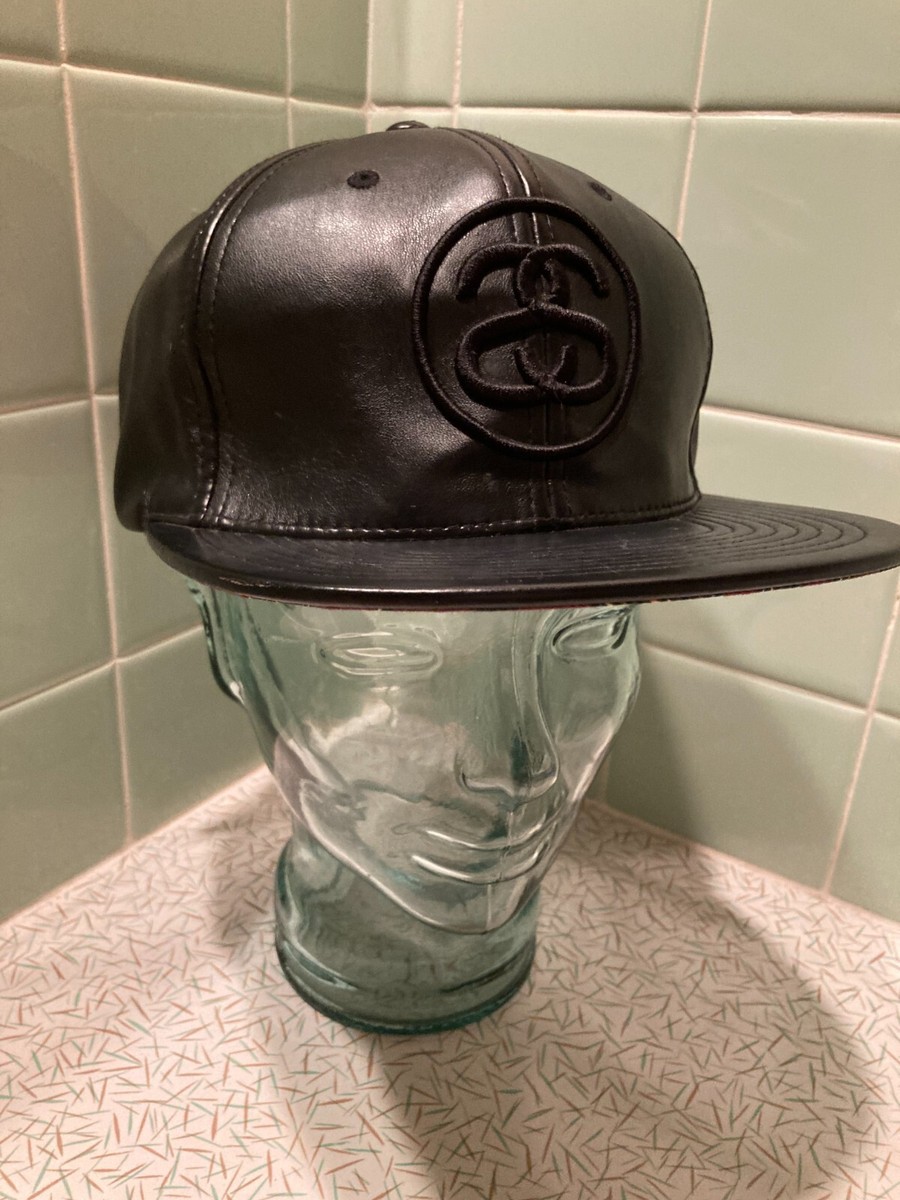 Vtg Stussy Capz Hat Cap Black Adjustable Double S logo One Love