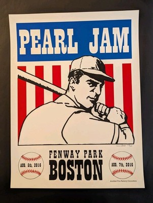Pearl Jam Shuss AP Signed Numbered 8/5 8/7 2016 Boston Fenway Park