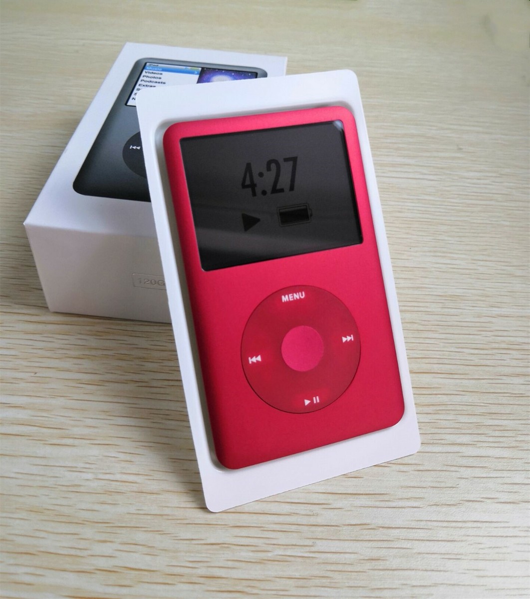 NEW 128GB SSD Flash Custom Apple iPod Classic 7th Gen Red - Big