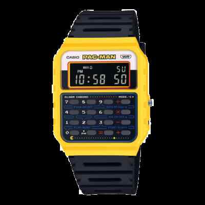 CASIO Vintage CA-53WPC-1B Rubber PAC-MAN Yellow Battery Watch | eBay