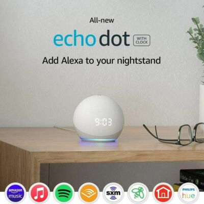 Amazon Echo Dot with CLOCK 2024 Alexa Smart speaker All Colors