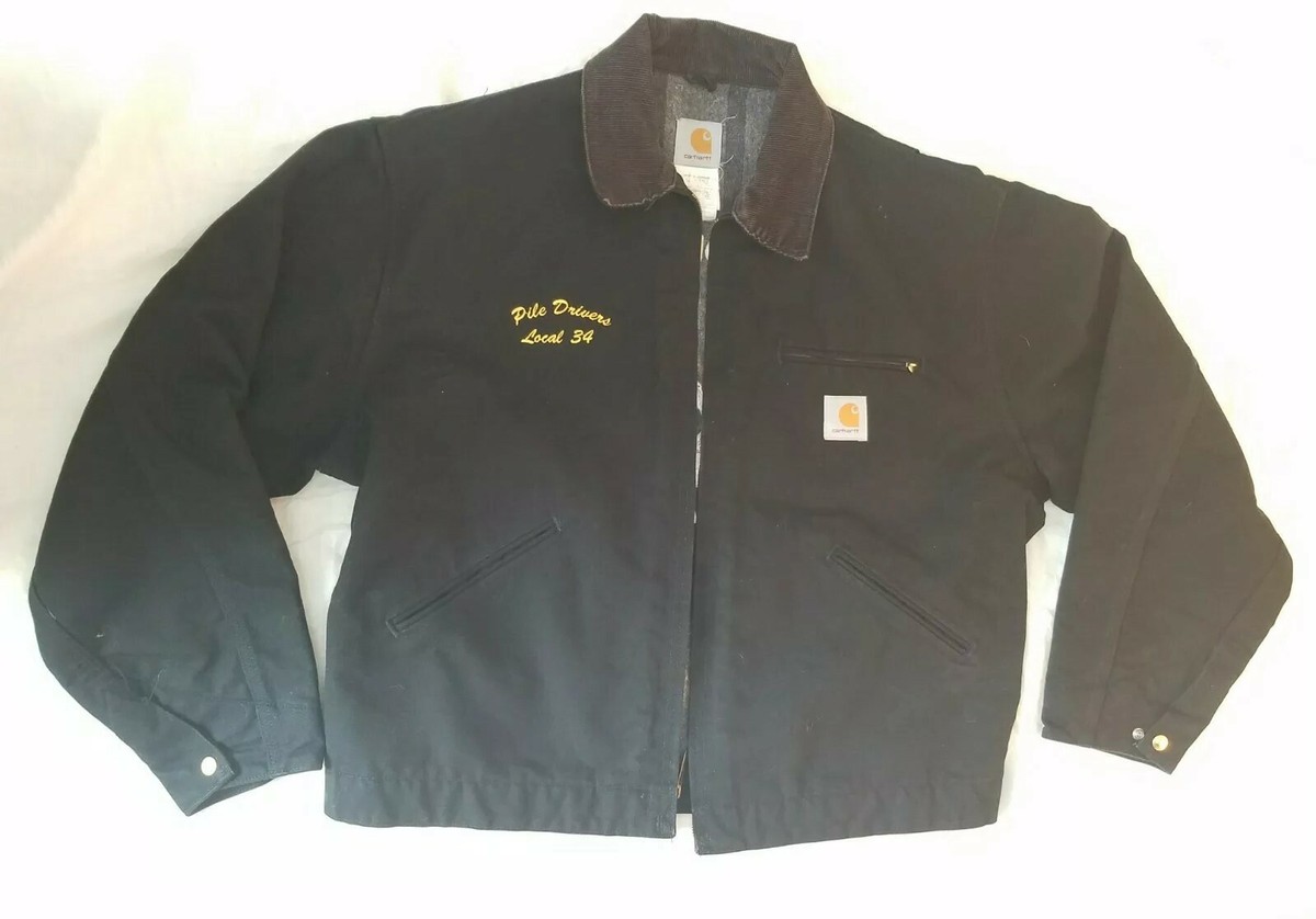 Pile Drivers Union Carhartt J01 Detroit Jacket Blanket Lined Black