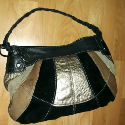 FOSSIL Fifty Four Multicolor Patchwork Leather Suede Breaded Strap