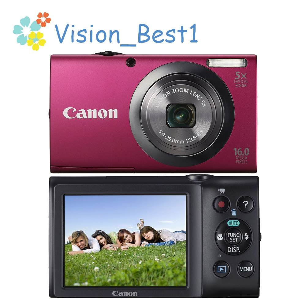 Canon PowerShot A2300 Digital Camera Red HD 16MP 5x Optical Zoom