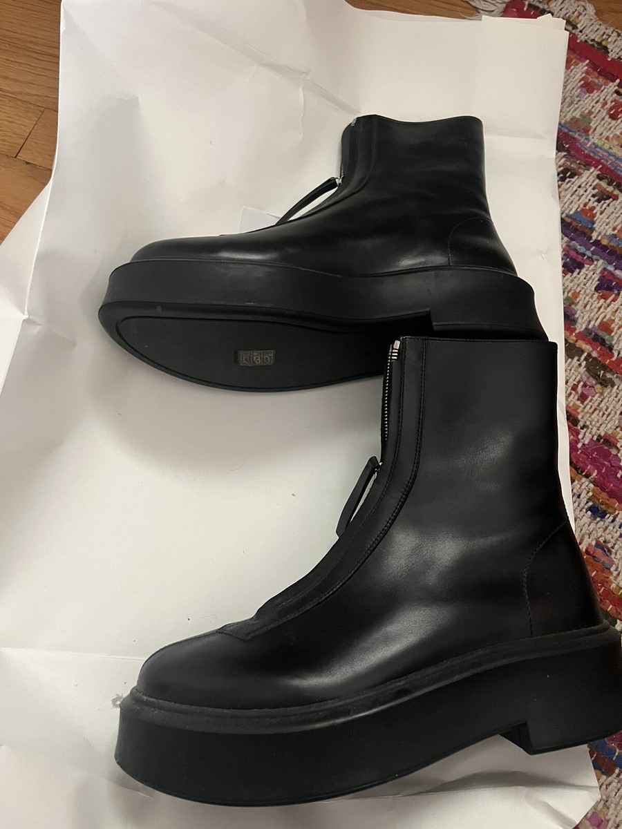 The Row Black Leather Zipped Boots - BRAND NEW - Size 11/41 | eBay