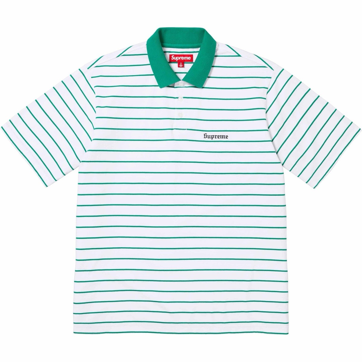 Supreme MELVINS STRIPE S/S POLO Men's Size XL White /Green