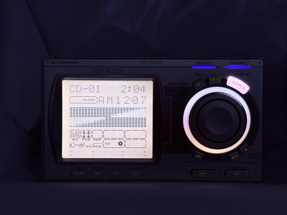 Kenwood DPX-7021MPi 2DIN CD MD Car Stereo w/ Bluetooth Tested