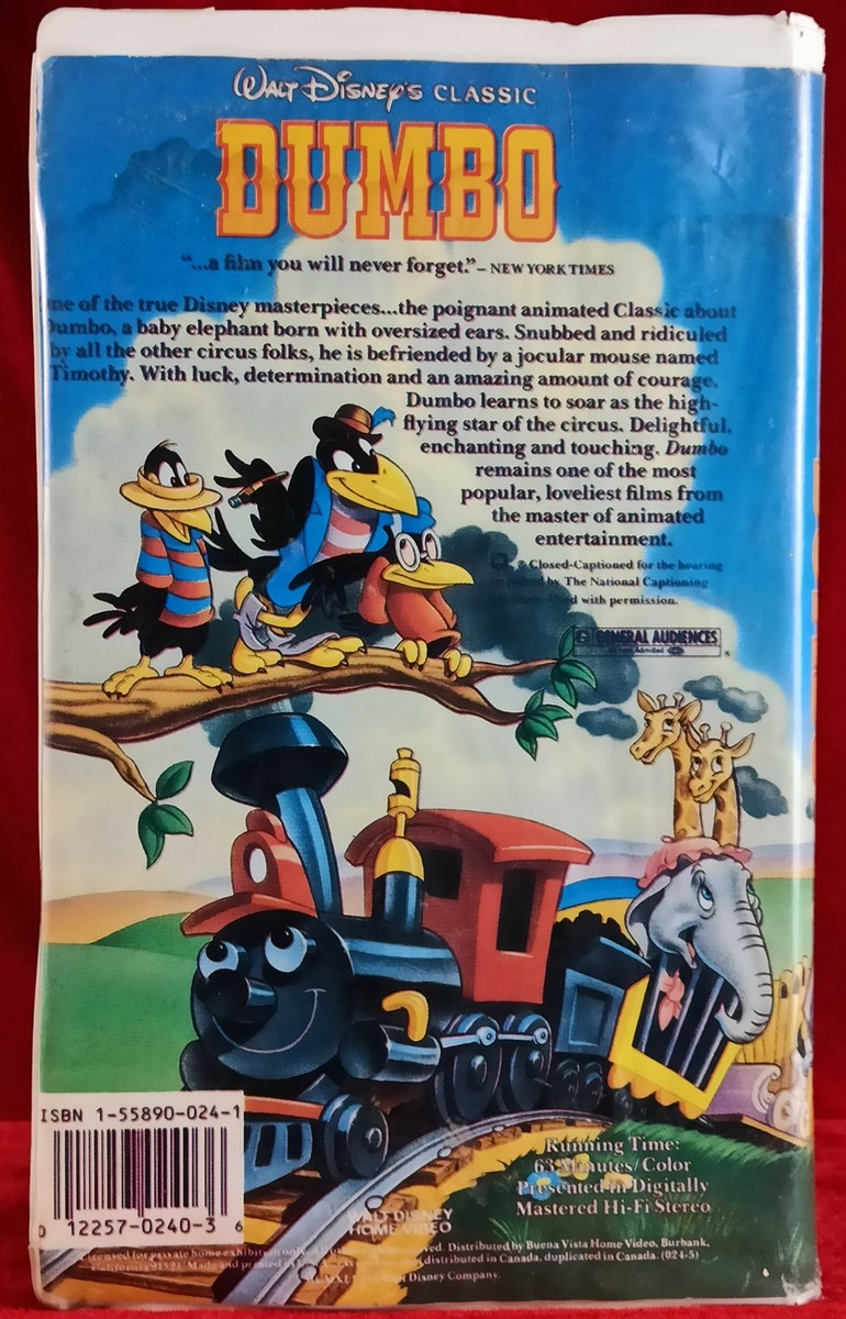 Walt Disney's Dumbo The Classics Collection Black Diamond (VHS