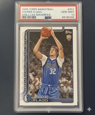 2025-26 Topps Basketball Cooper Flagg RC Rookie #201 Mavericks PSA