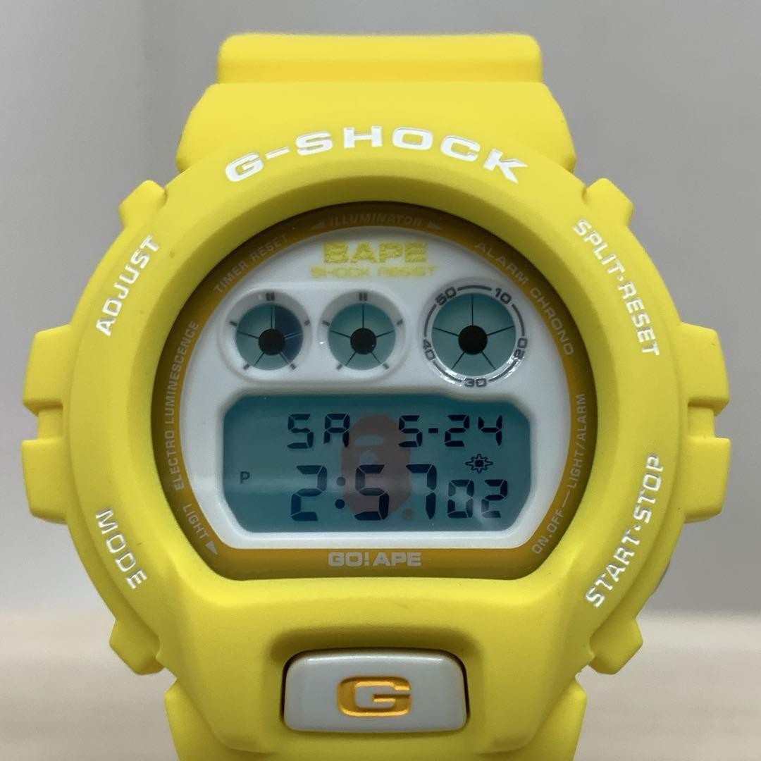 G-SHOCK x A Bathing Ape DW-6900 Yellow Watch Limited Unused | eBay