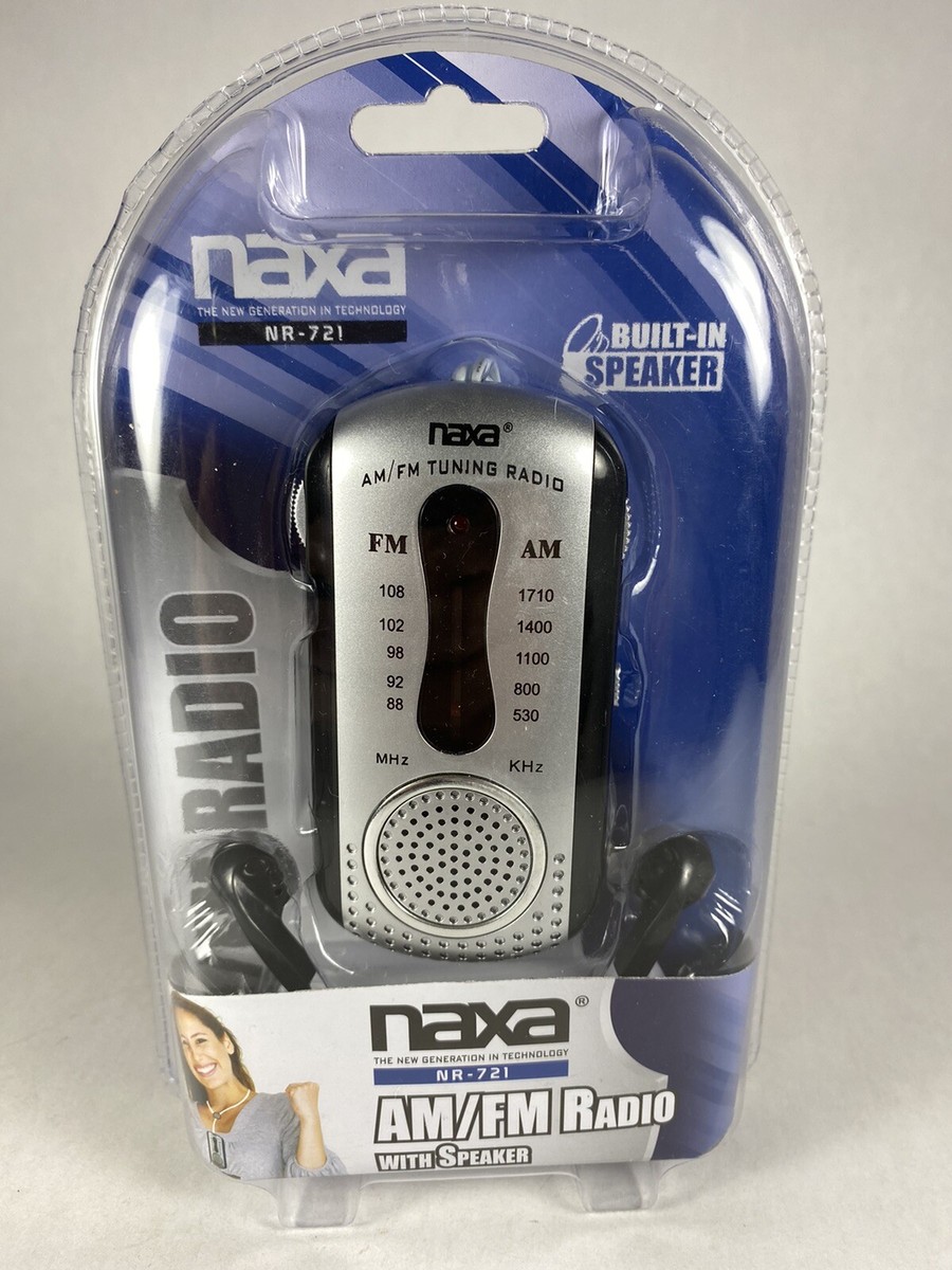 New NAXA Portable AM/FM Mini Pocket Radio with Built-In Speaker