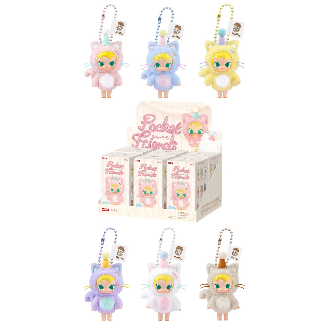 BABY MOLLY POCKET FRIENDS SERIES CONFIRMED KEYCHAIN VINYL PLUSH