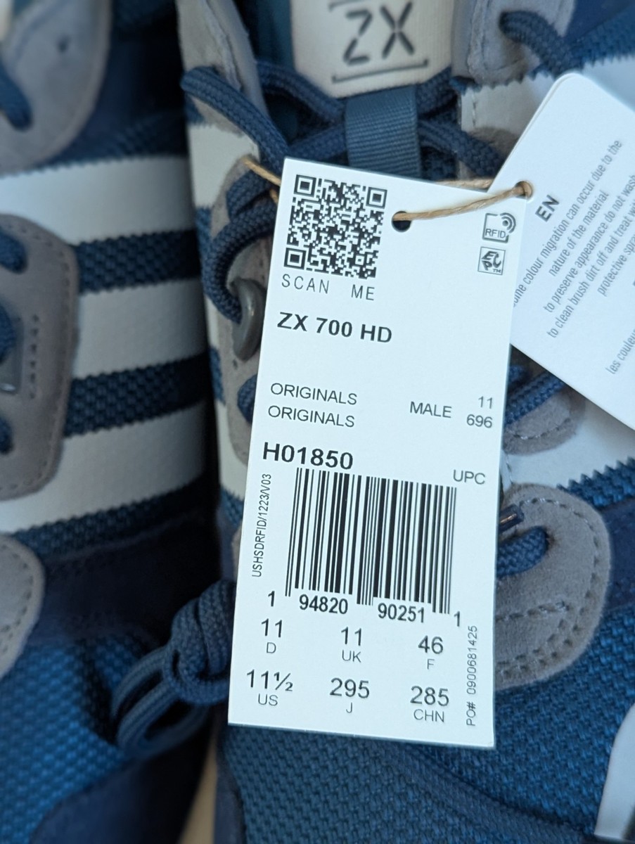 adidas ZX 700 HD Running Shoes Mens 11.5 H01850 Crew Navy