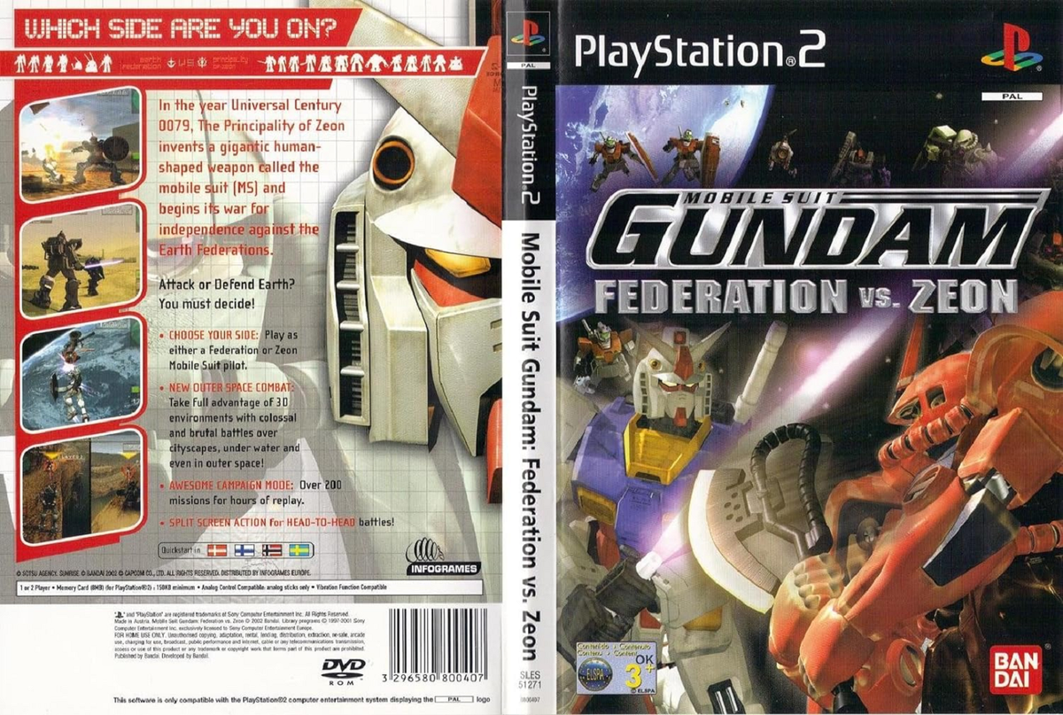 Mobile Suit Gundam Federation VS ZEON PSONY PlayStation 2 Ps2 PAL