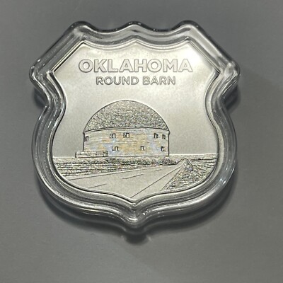Oklahoma Round Barn Rare Route 66 Shaped Coin 1 Troy Oz .999 Fine