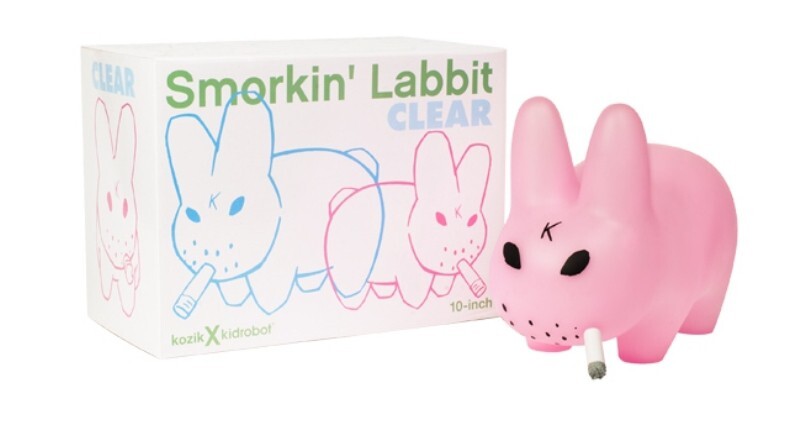 NEW - Clear PINK Kidrobot x Frank Kozik Smorkin Labbit SUPER RARE