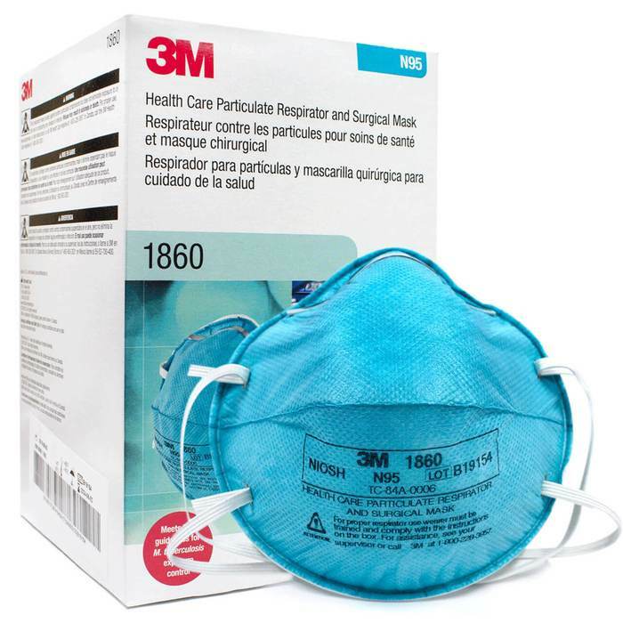 3M™ 1860 N95 Adult Face Mask Particulate Respirator 20/Box Exp 07