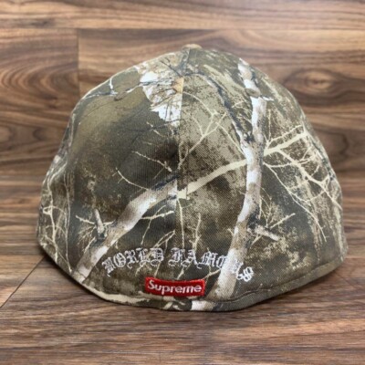 New Era Supreme Gold Cross S Logo RealTree Camo cap size 7 3/4