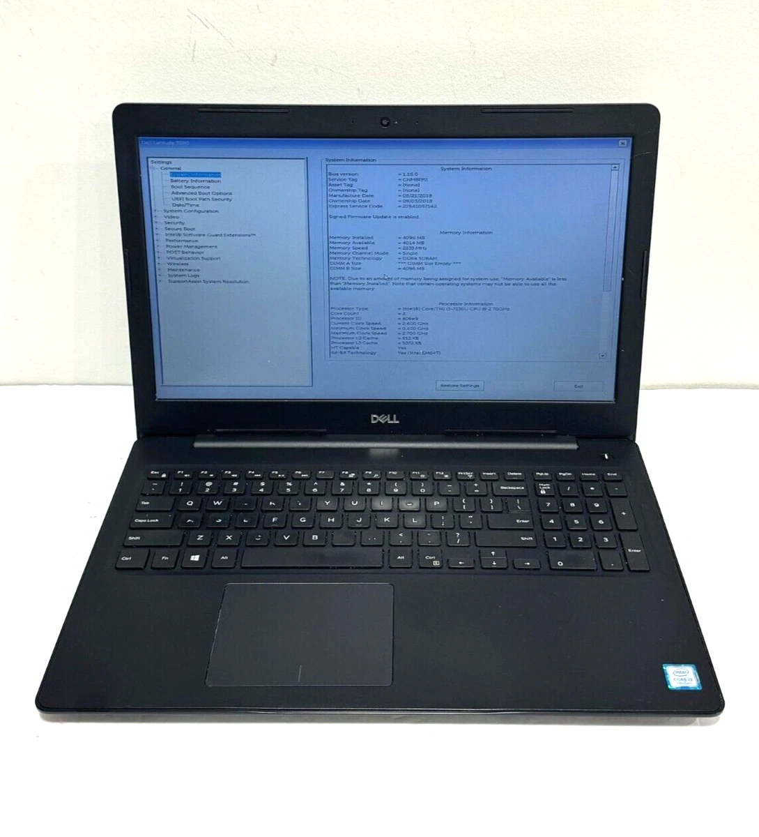 Dell Intel Core i3 7th Gen. 4 GB RAM PC Laptops & Netbooks for