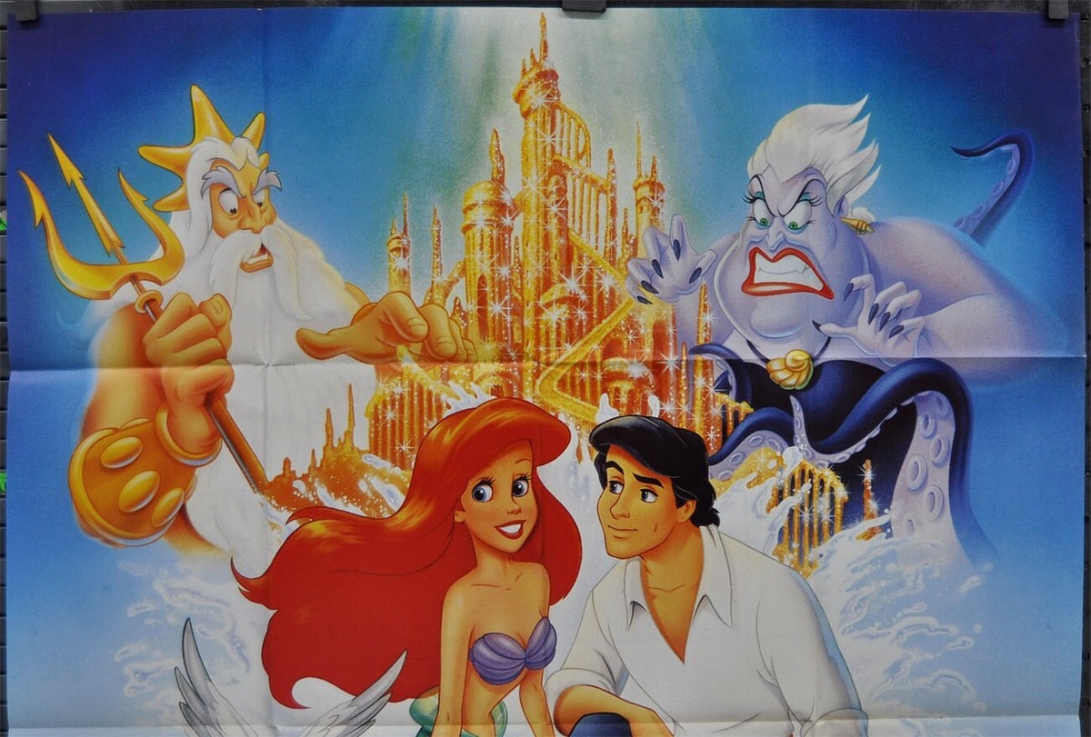 The Little Mermaid 1989 ORIGINAL 46X62 FRENCH MOVIE POSTER DISNEY