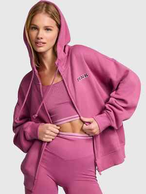 Victoria's Secret Ivy Fleece Campus Full-Zip Hoodie - Size XL | eBay
