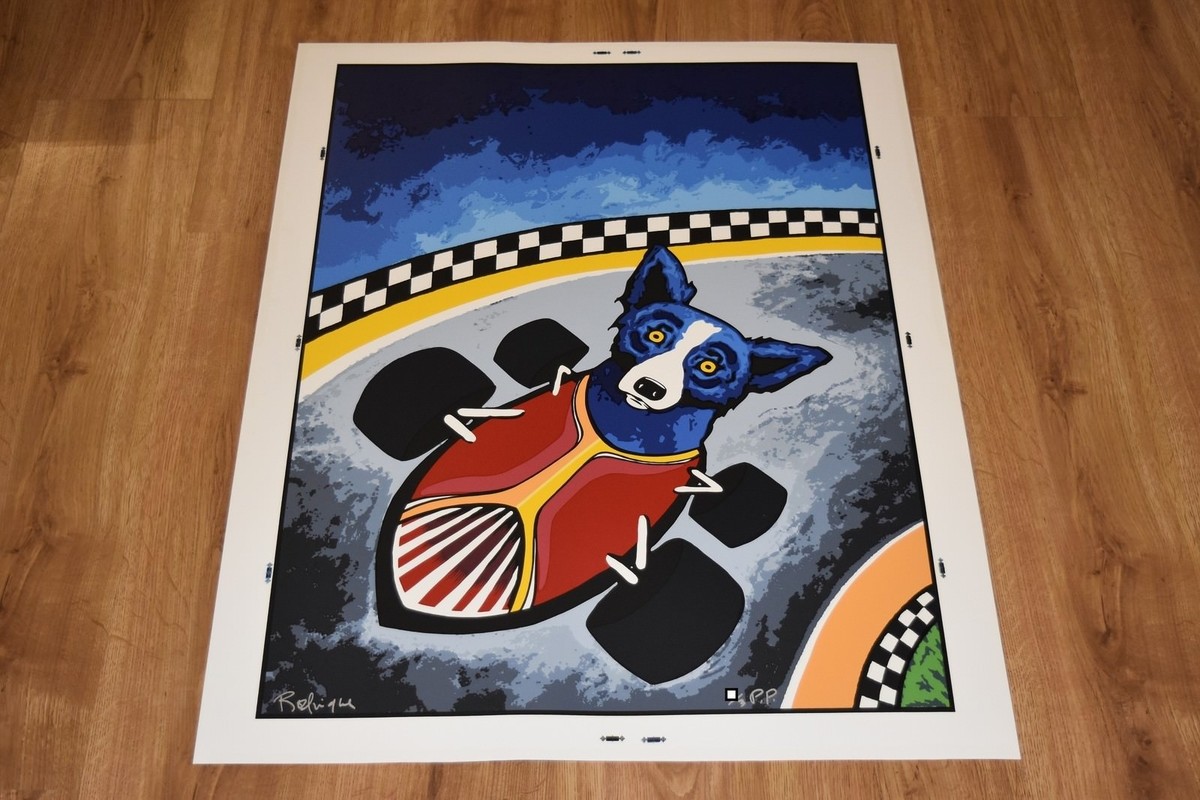 George Rodrigue Blue Dog Thunder Road Silkscreen Print Signed