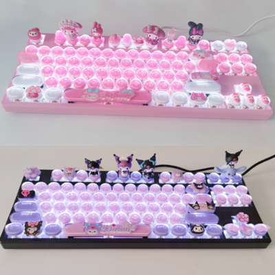 Kuromi My Melody Cinnamoroll Mechanical Keyboard 104 / 83Keys