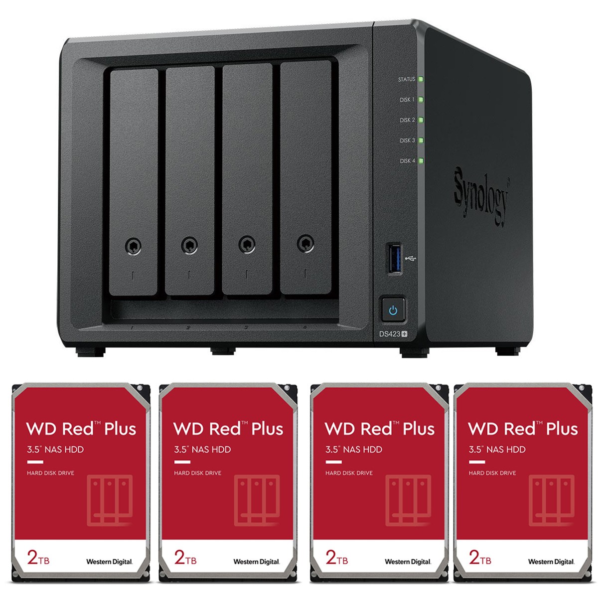 Synology DiskStation DS423+ 4-Bay NAS Enclosure, Diskless with 4x