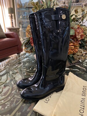 100% AUTHENTIC Louis Vuitton LV Monogram Rubber Rain Boots Shoes