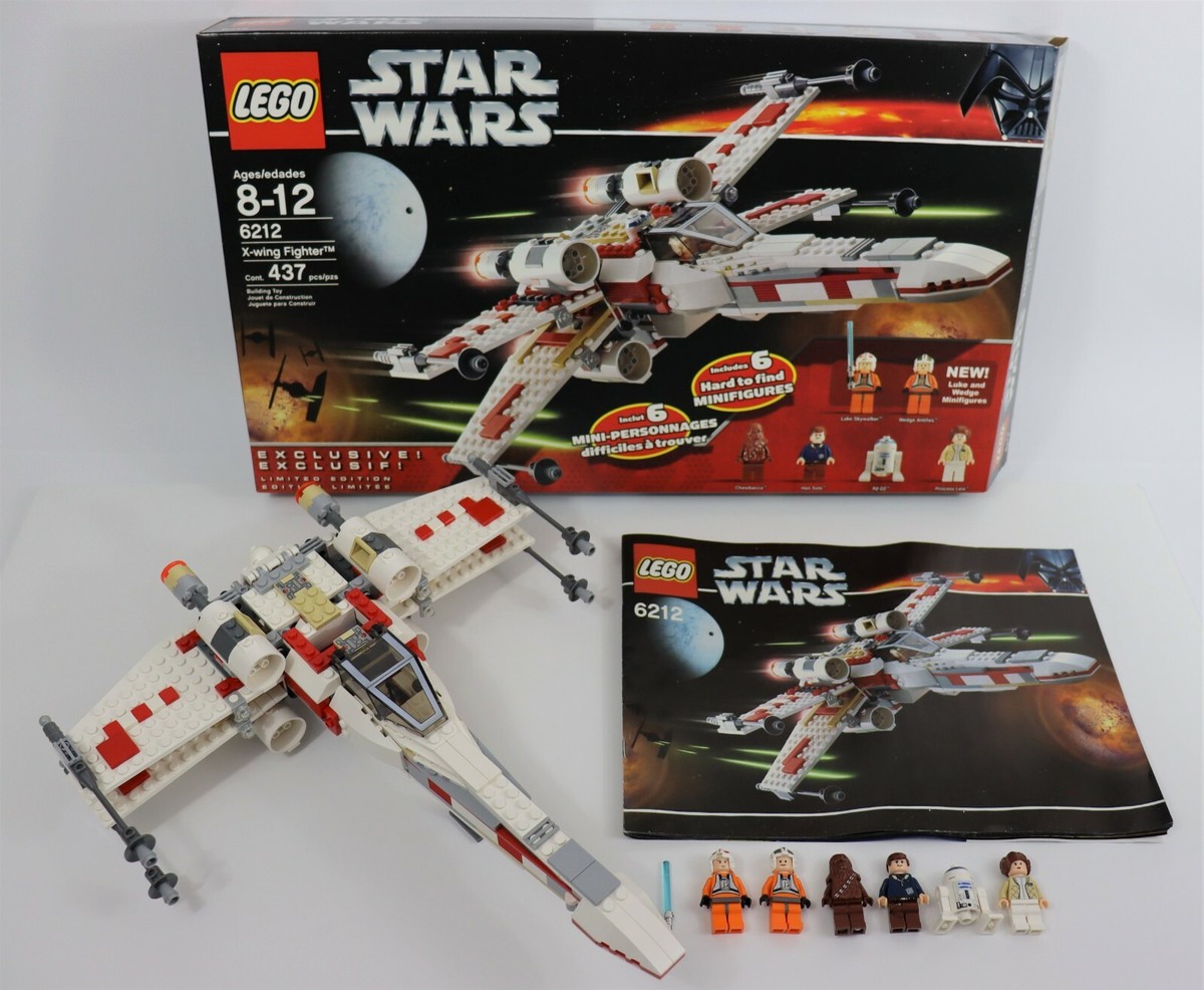 LEGO 6212 Star Wars X-Wing Fighter 100% Complete - 6 Figures