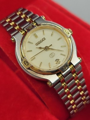 N. MINT] 1995 Gucci Ivory Dial Date Quartz 9000L Watch SWISS | eBay