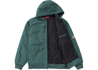 Supreme SS20 week 2 canvas hooded work jacket Green XL New w Tags