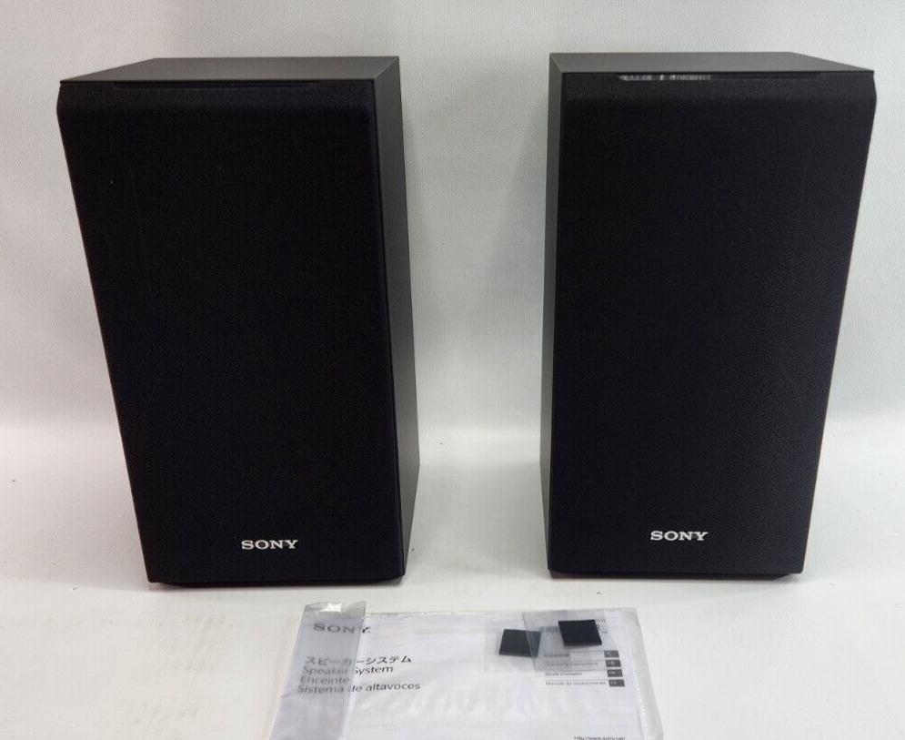 New Sony SSCS5 Bookshelf Speaker System (Pair) Black - 3-Way 3