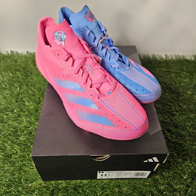 Adidas Adizero Snack Attack Size 11.5 Football Cleats Pink Blue