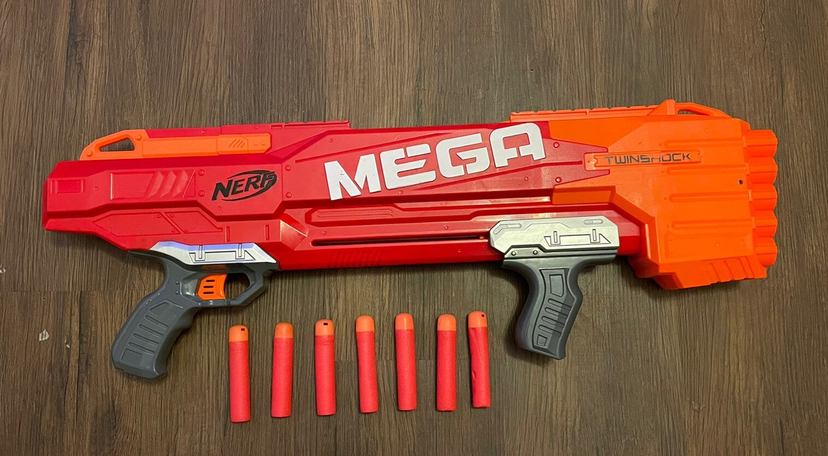 Nerf MEGA Twinshock Series Dart Gun W/ 7 Foam Bullets | eBay