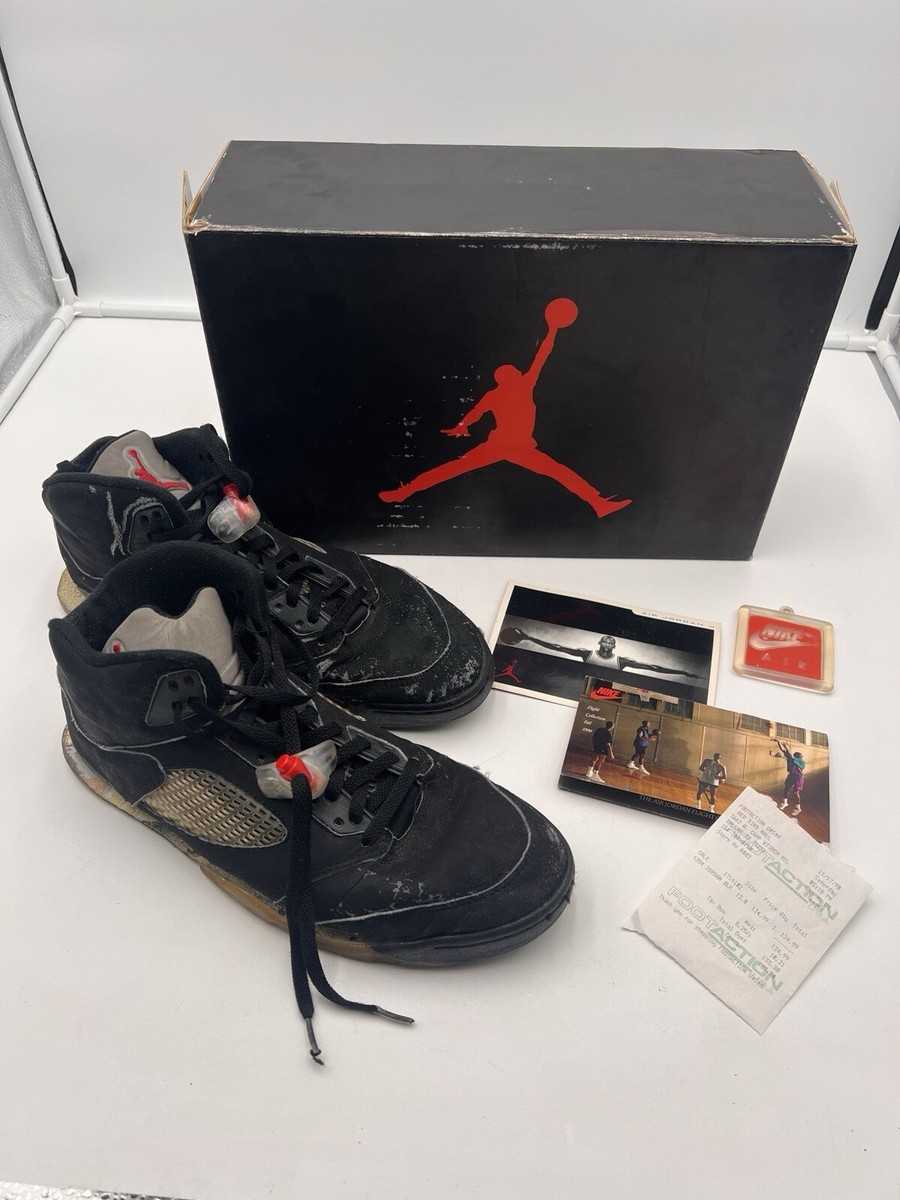 ORIGINAL 1990 Nike Air Jordan 5 METALLIC size 12 RARE WITH BOX