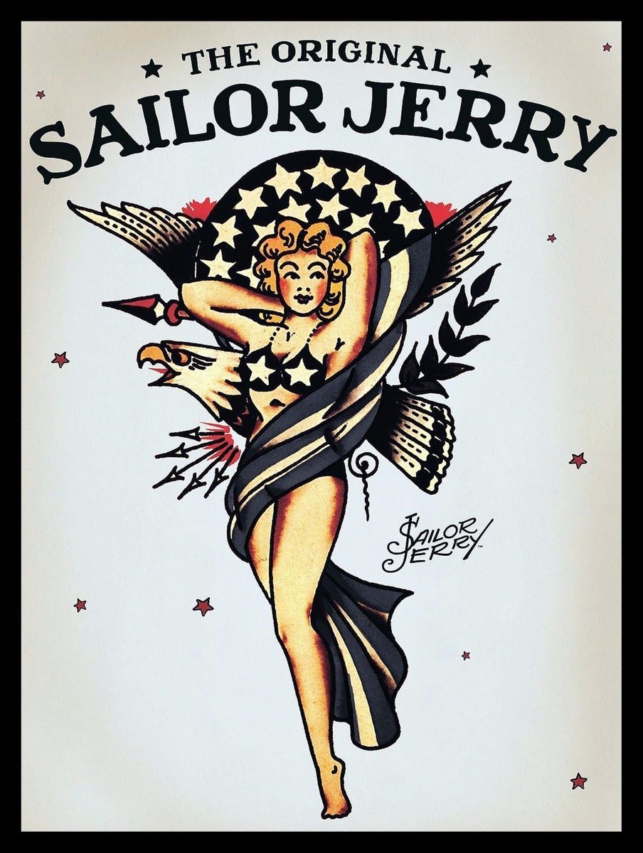 The Original Sailor Jerry, Plaque Retro Art printed metal sign