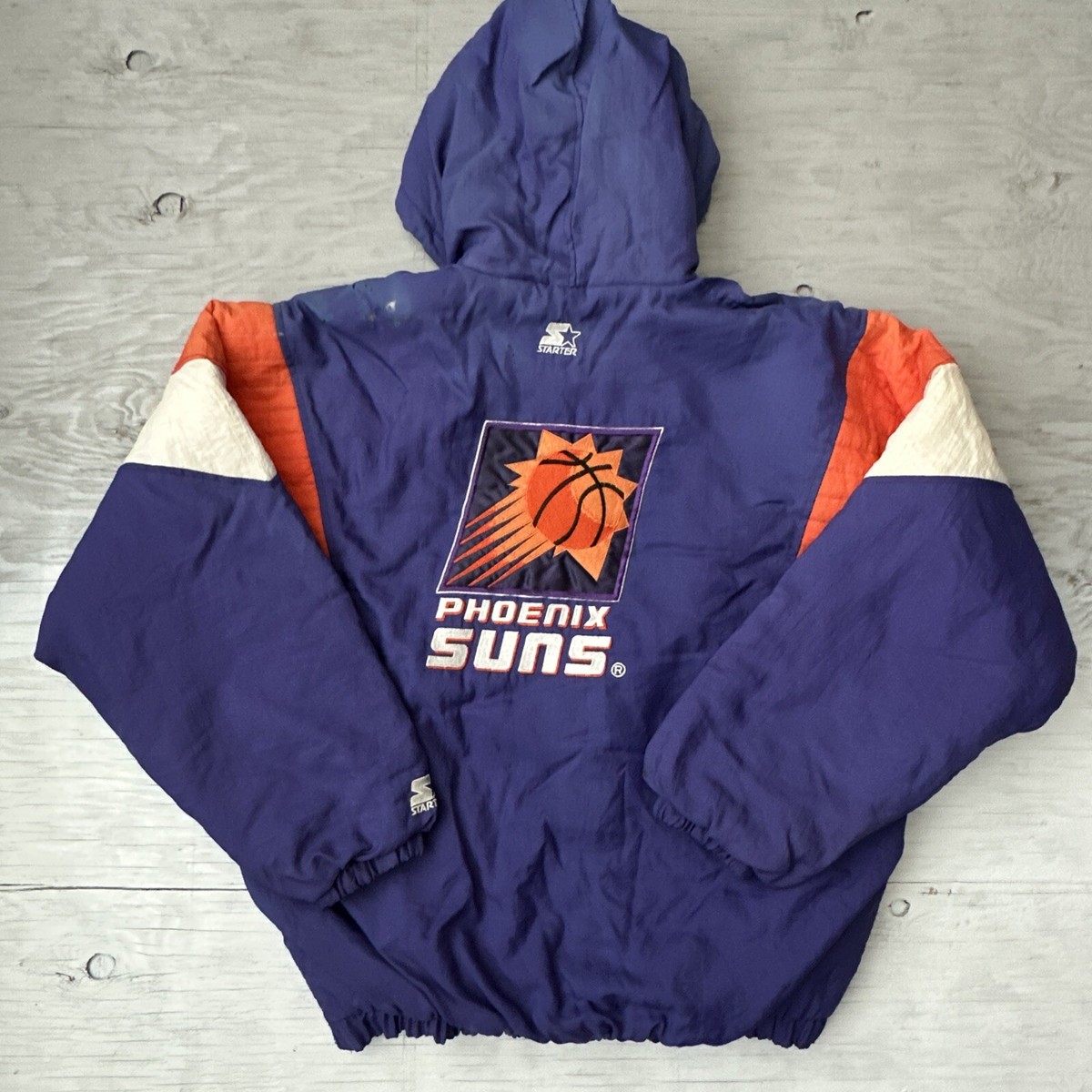 Vintage 90s NBA Phoenix Suns Pullover 1/2 Zip Starter Parka Jacket