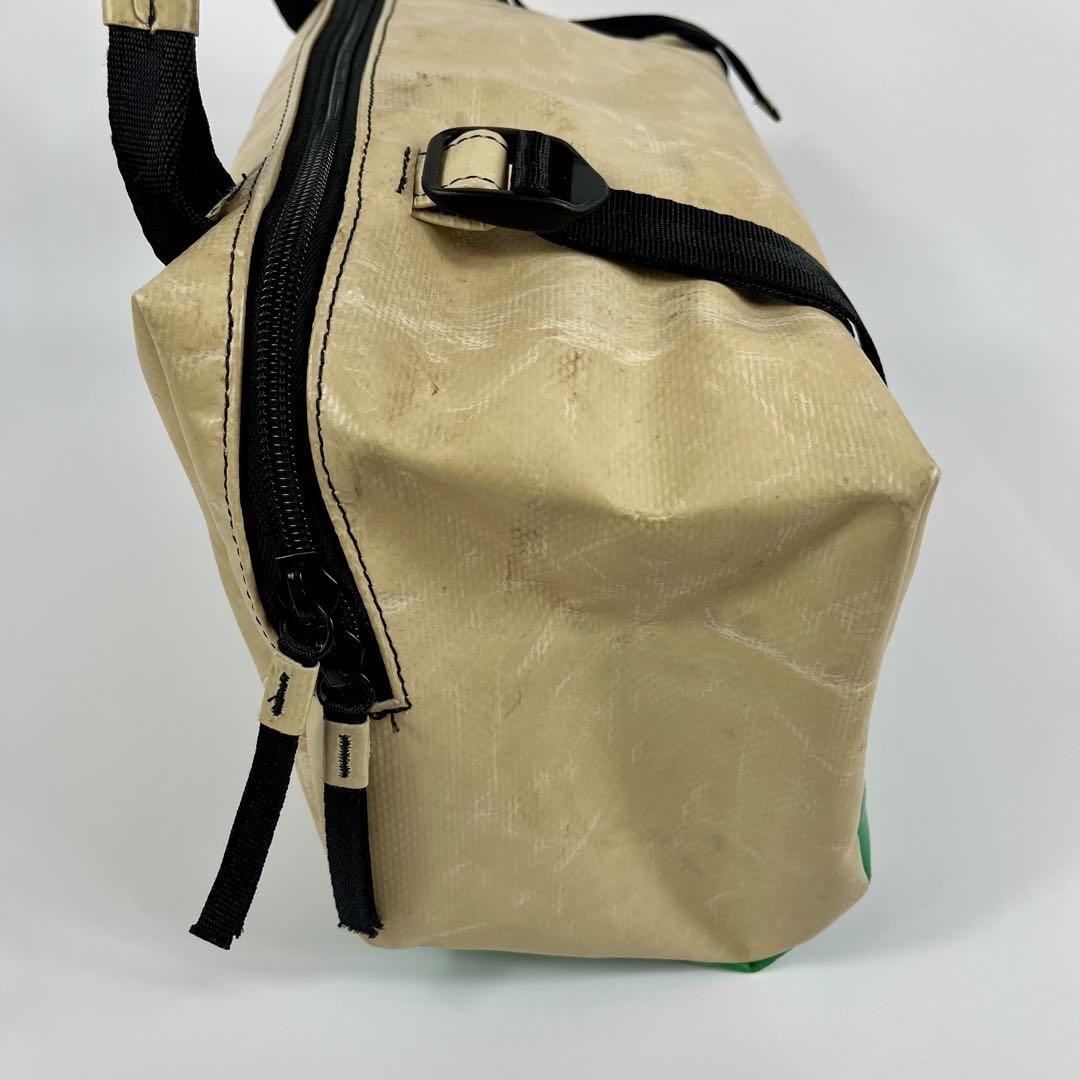 Freitag F60 JOAN Handbag Beige and Green Recycled Tarpaulin