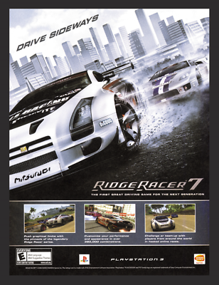 Ridge Racer 7 Playstation 3 PS3 2006 Classic Racing Promo Ad Art