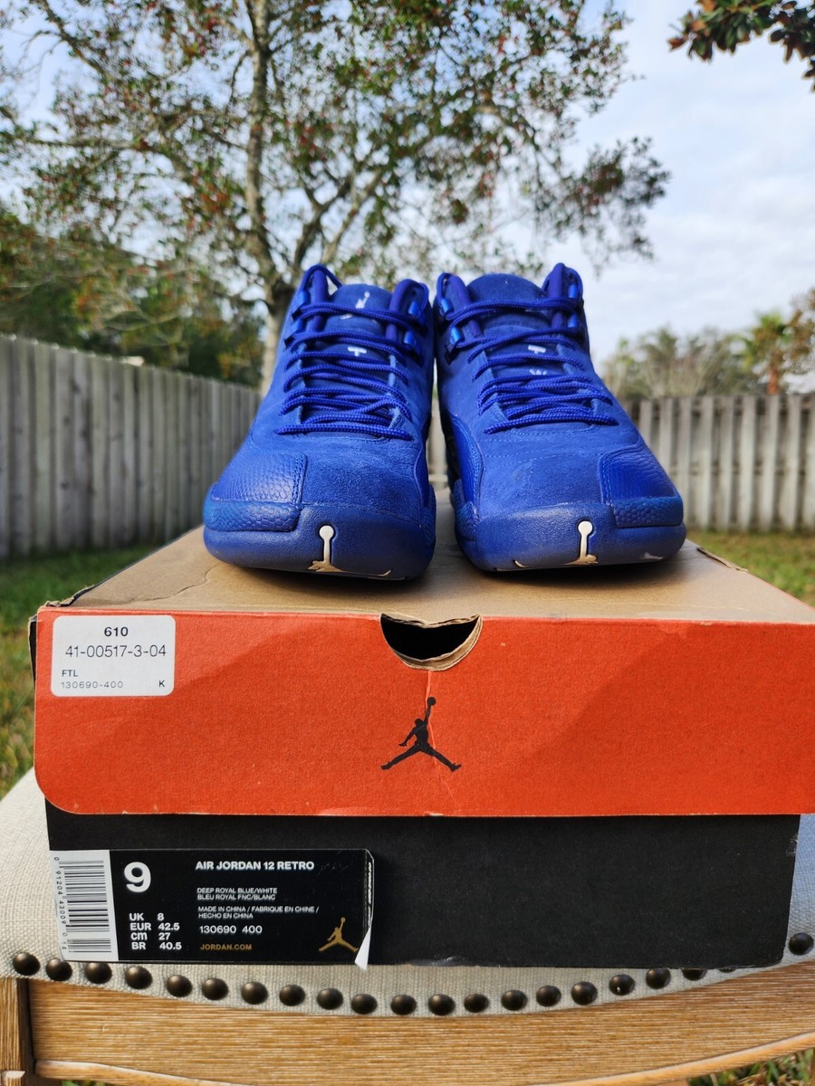 Nike Air Jordan 12 Retro Deep Royal Blue Mens Size 9 Sneakers