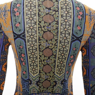 VIVIENNE TAM purple Dynasty chinoiserie dragon birds print long