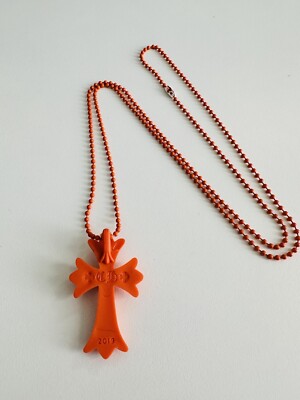 Chrome Hearts Tokyo 20th Anniversary Orange Cross Rubber Necklace