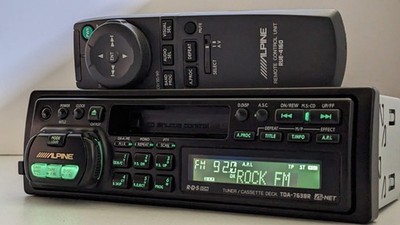 Vintage Flagship Alpine TDA-7638R Tape Car Radio HLTAC II Ai-Net