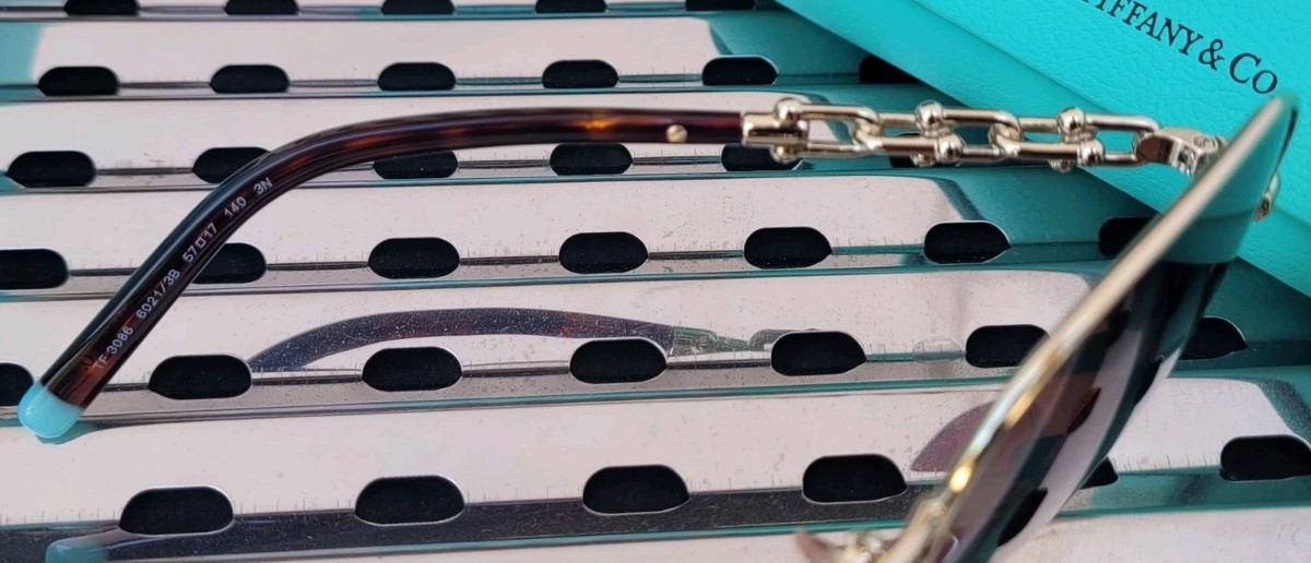 New Tiffany & Co. HardWear Sunglasses TF3086 60213B Pale Gold w