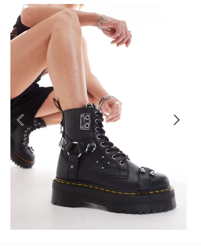 Jadon Piercing Milled Nappa Leather Platform Boots MSRP$330 Funky