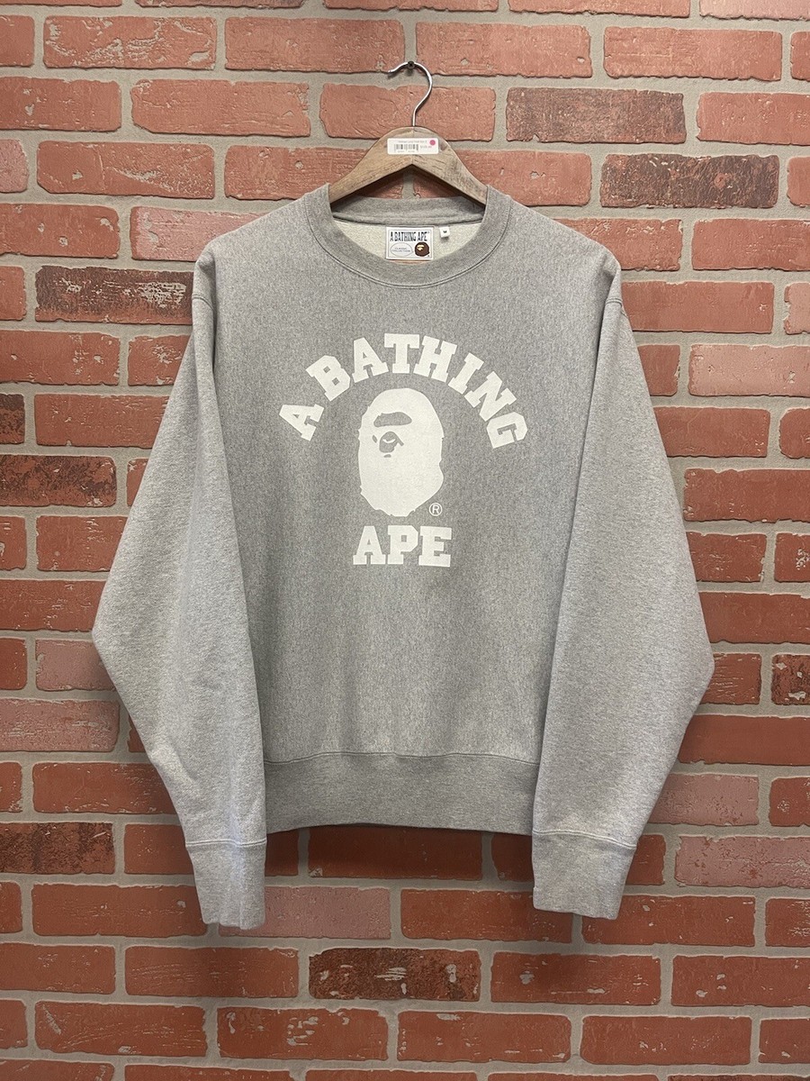 Size M - A Bathing Ape College 2020 Grey Crewneck Sweatshirt | eBay