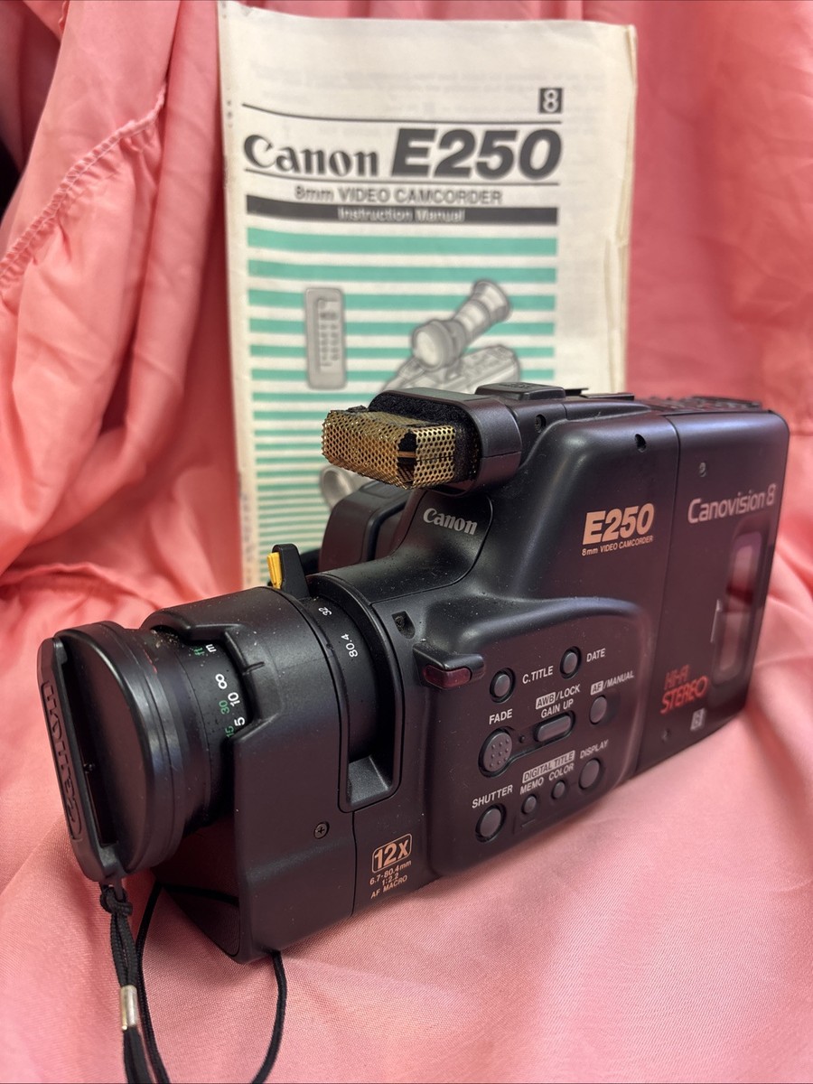 Cannon E250 8mm Video Camcorder Canovision 8 Hi-fi Stereo