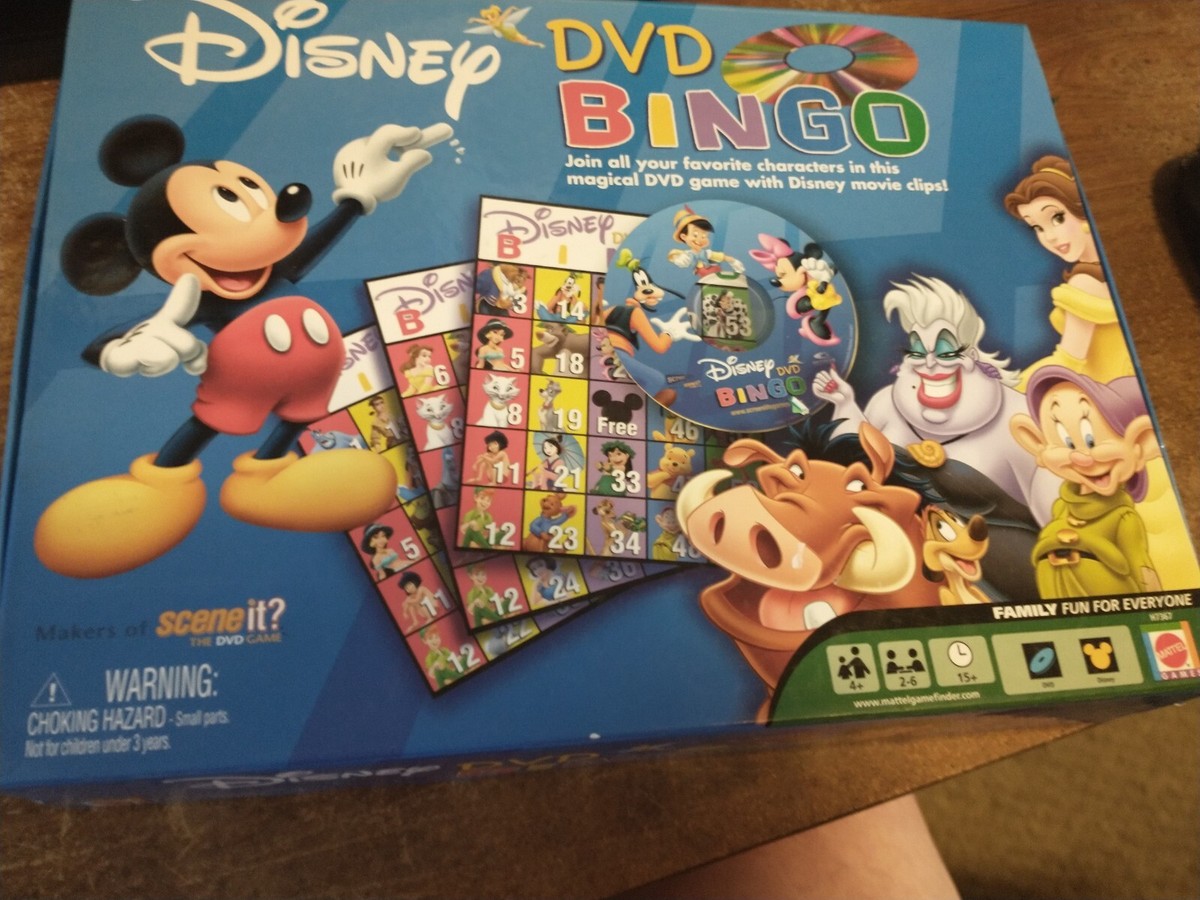 Disney DVD Bingo Mattel Family Fun Complete Magical Game With